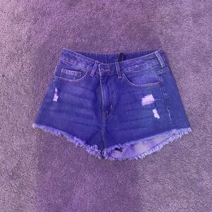 Distressed Denim Shorts
